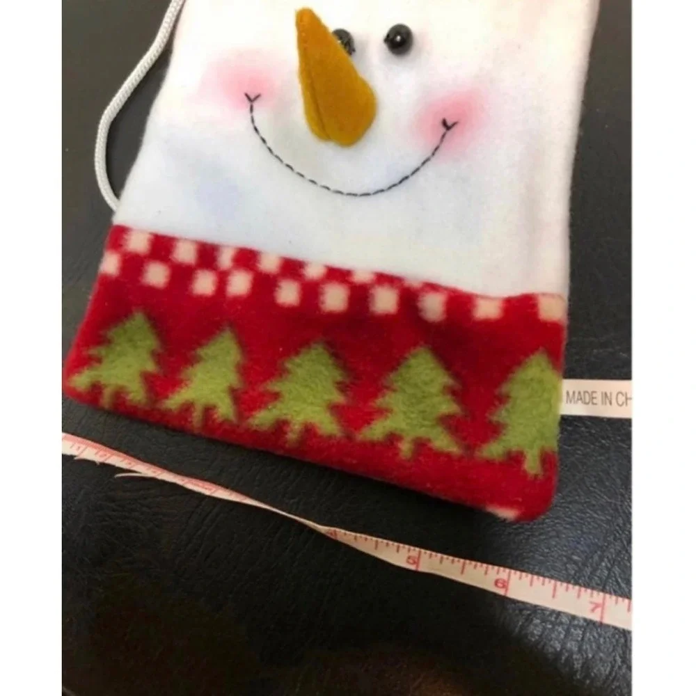 Christmas‎ Snowman Plush Wine Gift Bag